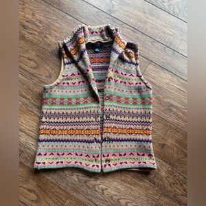 Chaps Multicolor Fair Isle Knit Vest with Shawl Collar